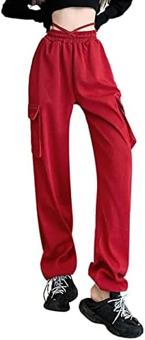 מכנסי מטען בעלי המותניים הגבוהים במותניים במותניים נמוכות מכנסי מצנח רחבים מכנסיים רופפים מכנסיים עם מכנסי