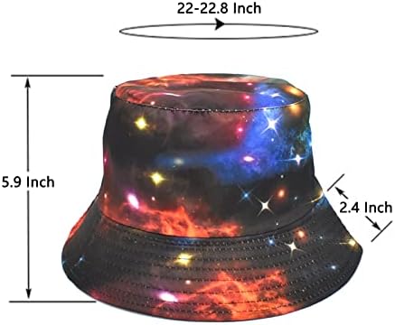 Shfanyua יוניסקס 3D גלקסי הדפס הפיכה הפיכה ללבוש כפול טיולים לטיולי טיול חוף דלי חוף כובע דייגים