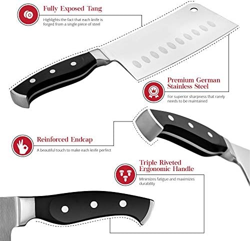 מאסטר מייסון אגוז מטבח סכין סט עם סכין בלוק & מגבר; בונוס קופיץ / גרמנית נירוסטה סכינים עם סכין