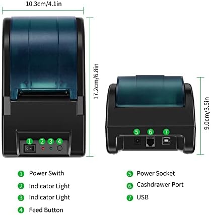 ZSEDP 58 ממ USB ​​קבלה תרמית מדפסת כרטיס מדפסת מהירות גבוהה מדפסת תמיכה בתמיכה במזומן תואם ESC/POS