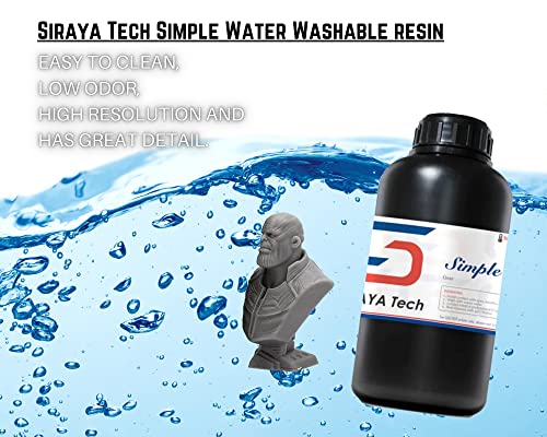 SIRAAYA טק פשוט מים רחיצה תלת מימדית מדפסת שרף סופר קל לניקוי ולהדפיס 405NM ריפוי UV מהיר ריפוי פוטופולימר