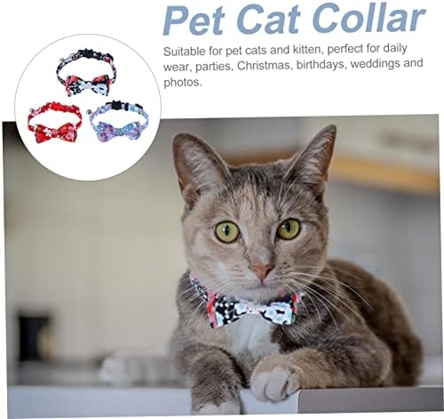 3 יחידות וכחול חתול כלב מתכוונן עניבת פרפר צווארון חתלתול תמונה עם פעמוני מתנות לחיות מחמד עבור עניבה