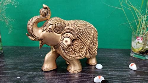 Bharat Haat פסל דקורטיבי של פיל מלאכת מוצר BH06278