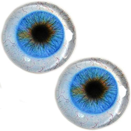 30 ממ עיני זכוכית אנושיות כחולות עם חלבונים חלבונים זוג ייחודי לבובות אמנות, פסלים, אבזרים, מסכות, חליפות פרוות,