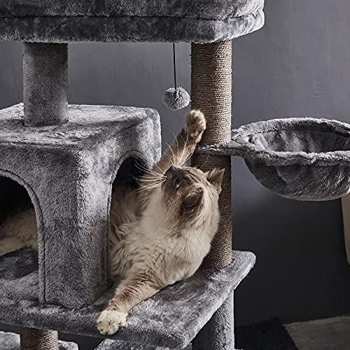 45 סנטימטרים רב-רמת חתול מגדל, חתול עץ, חתול עץ בית, עם ערסל & סיסל-מכוסה מגרד הודעות, 2 יוקרה
