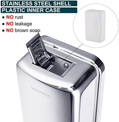 Vannsoo מסחרי מתקן סבון קיר הר-נירוסטה ידנית נוזלית משאבה נוזלית דליפה חליפה בחינם לחדר אמבטיה