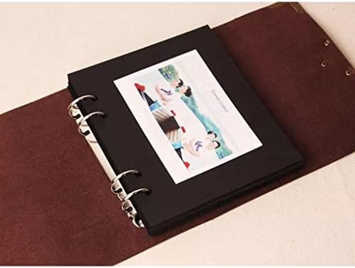 ספרי אורחים לחתונה של Doubao Leather Sook/Strapbook אלבום שחור סט מתנה/400GSM עור אלבום אלבום ספר גדול קיבולת