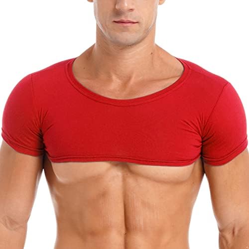 אימון של שרוול קצר של הגברים הקצרים גופית גופית גופית גופית רגילה חולצות יבול חולצות שרירים