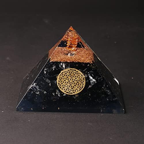 פירמידה שחורה טורמלין קריסטל - הגנה על אנרגיה שלילית - ניקוי אנרגיה של קריסטלים - מזל טוב עיצוב