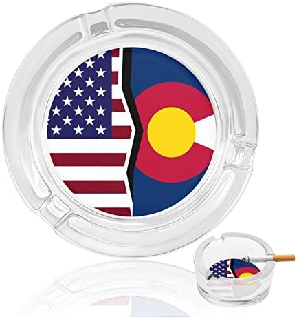 אפרות זכוכית דגל אמריקה וקולורדו מאפרות מזכוכית סיגריות אטום רוח פחיות יכולות מודפסות מגשי אפר מפוארים