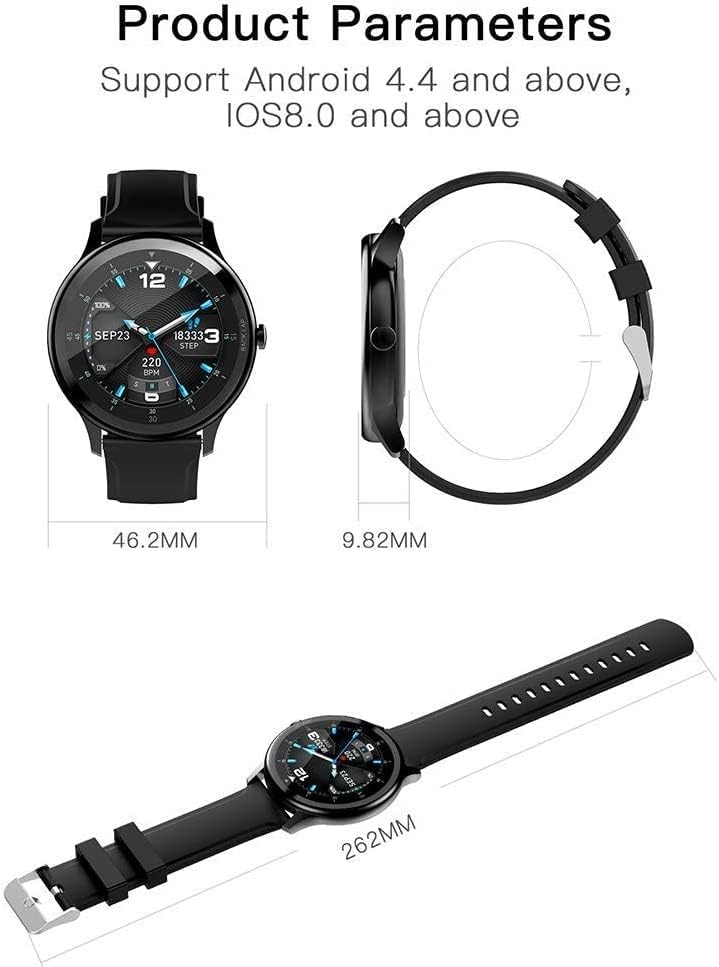 BlueNext Watch Watch Touch Watch Trackers Tracker כושר שעון צג דופק תואם ל- iOS, טלפון אנדרואיד וטלפון סמסונג