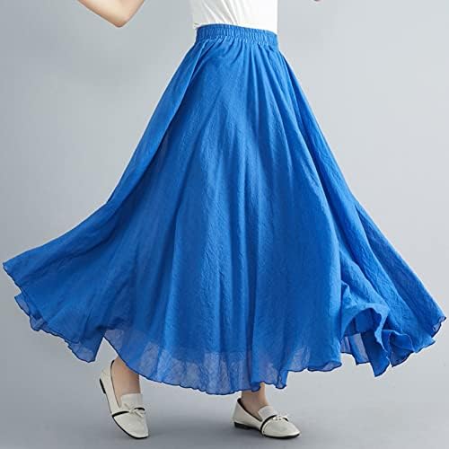 זורם קפלים ארוך מקסי חצאיות לנשים מקרית קיץ בוהו מקסי חצאית פרחוני הדפסה גבוהה מותן נדנדה שכבות