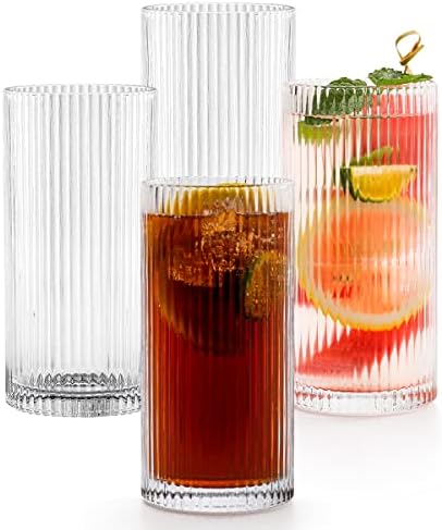 סט כוסות זכוכית מצולע וינטג ' בסגנון אוריגמי סט כוסות זכוכית של 4, כוסות הייבול אדווה כוסות קפה קר,