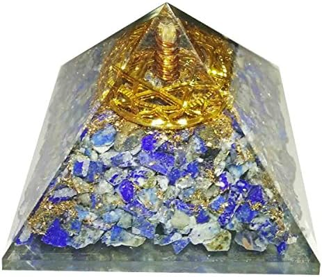 לאפיס לאזולי אבן פירמידה ריפוי קריסטלים רייקי אורגניט פירמידה רייקי מתנה ספריטי עם כיס מתנה אדום