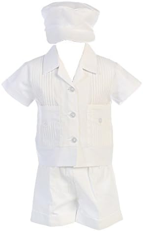 תלבושות טבילה לבנים, תלבושת טבילה לתינוק, בגדים קצרים של גוויאברה טבילה - Ropa de Bautizo para niño bebe