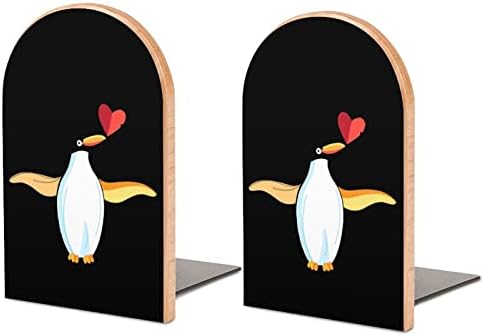 אני אוהב פינגווינים עץ תומכי ספרים כבד ספר מחזיקי למדפים דקורטיבי ספר מסתיים