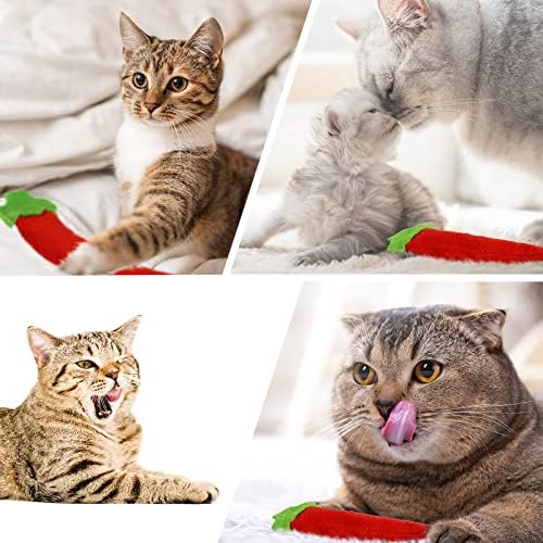 4 חתיכות חתול צעצועי מלא צ ' ילי חתול צעצועי חתול פלפל חתלתול צעצועים רך חתול ללעוס צעצוע מנטה חתלתול