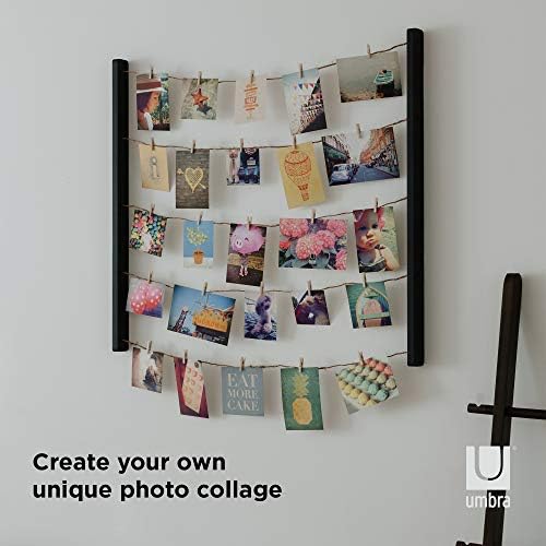 ערכת קולאז 'מסגרות של Umbra Hangit Diffice Diey כוללת כבלי חוטי תיל תמונה, תקעי קיר וקטעי כביסה