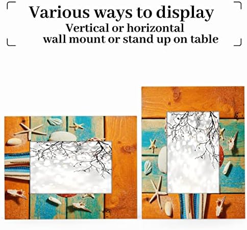 רקע חוף חול קיץ CFPOLAR 5X7 מסגרת תמונה צילום עץ תצוגה ללא מסגרות צילום לשולחן עבור שולחן או עיצוב קיר