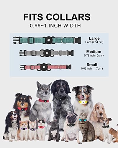 מחזיק צווארון כלבים של Yiliuoer Airtag, 2 חבילות סיליקון מארז Airtag עבור צווארון כלבים, מארז גשש GPS
