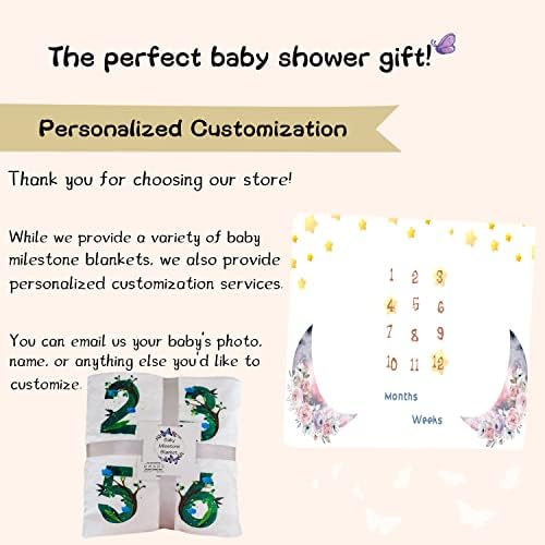 QICAIYUN BABY MILESTONE MOLOY MOON ו- STAR, תאומים חודש שמיכת אבן דרך לתינוק עם סמן, שמיכת תינוק יוניסקס, מקלחת