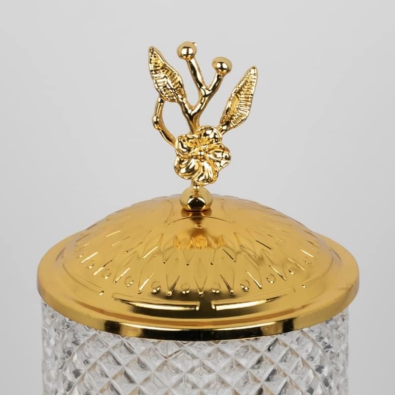 צנצנת צבע זהב של דרן עם מחזיק ורד יפן, 36 עוז
