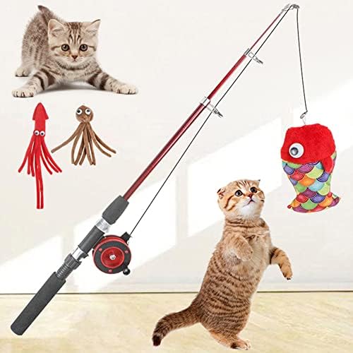 צעצועים לחתולים של הונראנה, צעצועים לקישוט חתלתול בריאים לחתולים וחתלתולים, טיזר חתול לחתול חיית מחמד דג קטיפה
