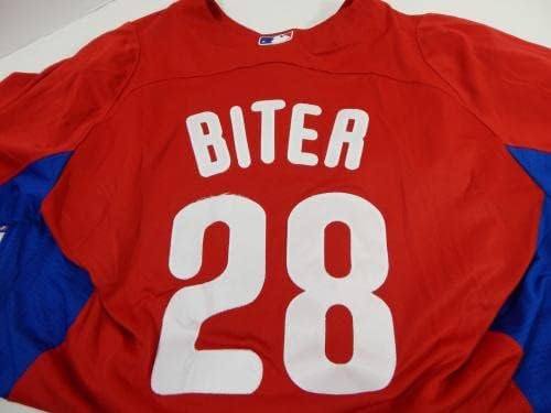 2011-13 פילדלפיה פיליס וונן ביטר 28 משחק נעשה שימוש באדום ג'רזי סנט BP 46 96 - משחק משומש גופיות MLB