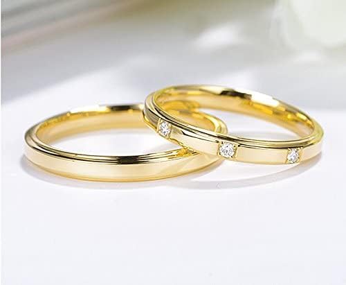 גאו רומנטי שלוש אבן אמיתי יהלומי טבעת עבור זוג אוהבי יהלומי תכשיטים