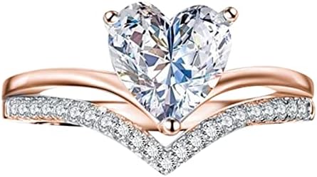 נשים להקת טבעת שלי יפה בת טבעת אהבה בצורת גדול ריינסטון טבעת יהלומי אהבת טבעת אלגנטי גיאומטריה