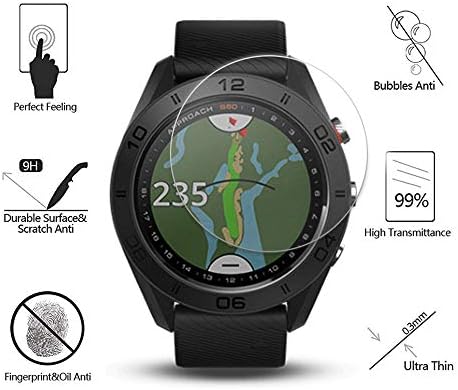【3pack】 Fierymoto לגישת Garmin S60 מגן מסך Smartwatch Watch מזג תואם 2.5D קשת קשת 9 קשיות HD אנטי-סקרטט