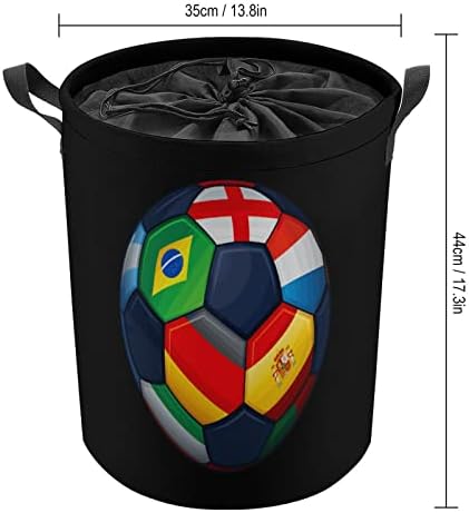 כדורגל כדורגל עם דגלי עגול כביסה תיק עמיד למים אחסון סל עם שרוך כיסוי וידית