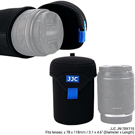 JJC עמיד במים ניאופרן מצלמת עדשות מארז, תיק עדשות קיפול לעדשות ללא מראה עד 3.1 x 4.6 עבור Canon