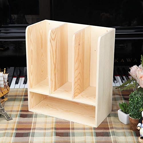 אחסון שולחן עבודה עץ Aervereal, מתלה לאחסון שולחן מגזין מעץ מלא מגזין מתלה מארגן מסמך מסמך פשוט סלון פשוט לבית