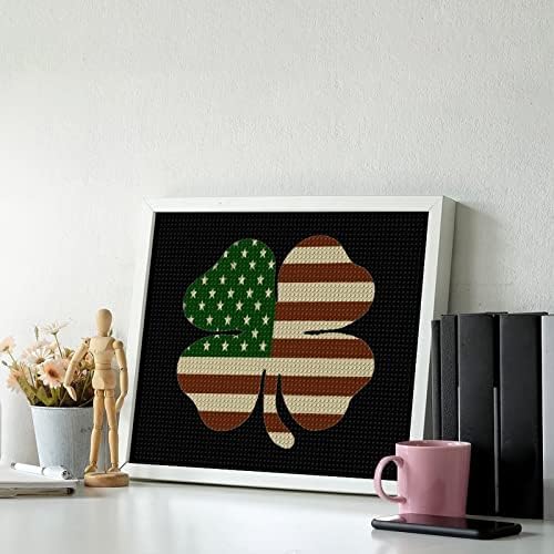 ערכות ציור יהלומי דגל אמריקאי אירי תלתן בציר 5 ד עשה זאת בעצמך תרגיל מלא ריינסטון אמנויות וול דקור למבוגרים 16איקס
