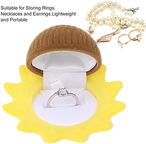 Jopwkuin צורת חמניות מארז אחסון טבעת, צורת חמניות מיני נשים רכות תכשיטים קופסת מארז קופסא לאחסון טוב עבור