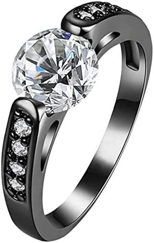 טבעת שחורה אופנה זירקוניה זירקוניה טבעת יהלום טבעת נישואין 13 חתיכות טבעות אקריליות שרף