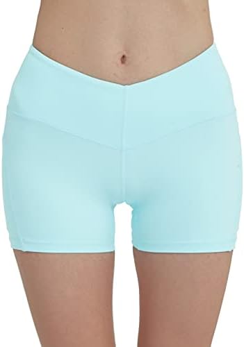 Sissycos v-Wa-Waist Biest Shorts Shorts עם כיסים לנשים לבקרת בטן אימון יוגה מפעיל מכנסיים קצרים 4 / 6