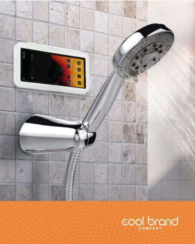 עמיד למים מקלחת טלפון מחזיק-דיבורית הר עבור טלפונים עד 7 - למיקום אופקי ואנכי - שימוש במקלחת , אמבטיה, או מטבח-מאובטח