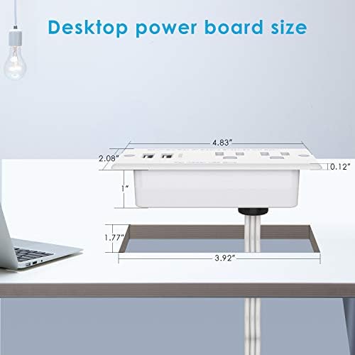 רצועת חשמל שקועה עם USB, כבל הרחבה דק של תקע אולטרה דק, תחנת טעינה לשולחן העבודה של ריהוט לשולחן צד, שולחן