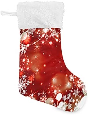 גרבי חג המולד של Alaza אדום חג המולד חג המולד נצנצים שלג שלג קלאסית קלאסית קישוטי גרב גדולים