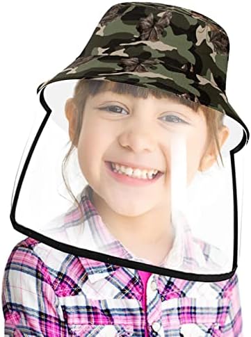 כובע מגן למבוגרים עם מגן פנים, כובע דייג כובע אנטי שמש, עלי מייפל בהסוואה