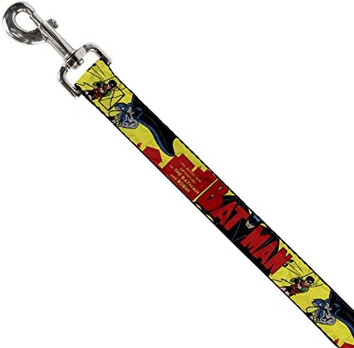 כלב רצועה קלאסי באטמן נושא 1 רובין באטמן כיסוי להוות צהוב אדום 6 רגליים ארוך 1.0 אינץ רחב