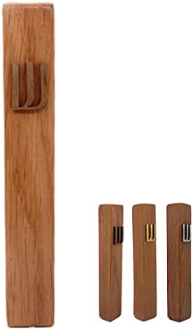 מארז עץ מזוזה עם גלילה לדלת עיצוב מודרני/מסורתי, כיסוי קילוף קל ומיסקים מזוזה, ברכה ביתית והגנה על מתנה