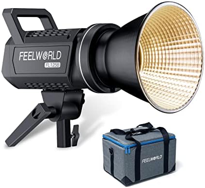 FeelWorld FL125B 125W דו-צבעי אור וידאו אור ו- FSR120 30x120 סמ מלבני מלבני, ארהב 3 כבל חשמל תקע חתיך