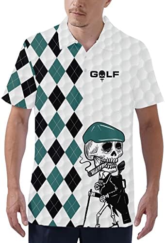חולצות גולף של Pagymo לגברים חולצת פולו גברים מצחיק חולצת דגל אמריקאית פטריוטית מטורפת