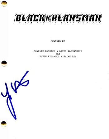 Laura Herrier חתימה חתימה - Blackkklansman תסריט סרט מלא - ספייק לי, ג'ון דייוויד וושינגטון, טופר