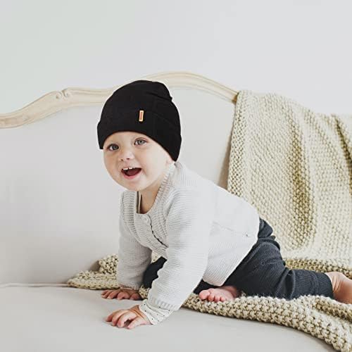 GEYOGA 6 חבילות תינוק כפה יוניסקס פעוט כובע כובע חורף כובע חורף כובע סרוג כובע תינוק פעוט כובע טובוגן, 0-3