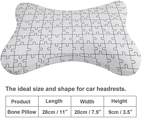 חתיכות פאזל לבנות כרית צוואר מכונית של 2 כריות משענת ראש אוטומטית בצורת עצם