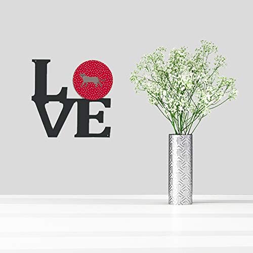 אוצרות קרוליין 5706 ואלב סיאמי מסורתי 1 חתול אהבה מתכת קיר יצירות אמנות אהבה, אדום,